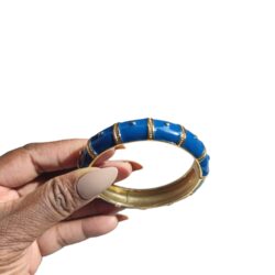 BRACELET JONC ÉMAIL BLEU DORÉ