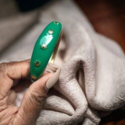 BRACELET JONC ÉMAIL VERT