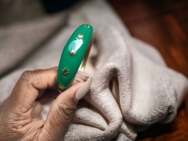 BRACELET JONC ÉMAIL VERT