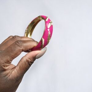 BRACELET JONC ÉMAIL ROSE