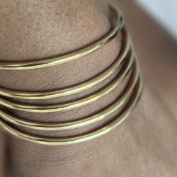 5 bracelets joncs 3 mm en acier inoxydable