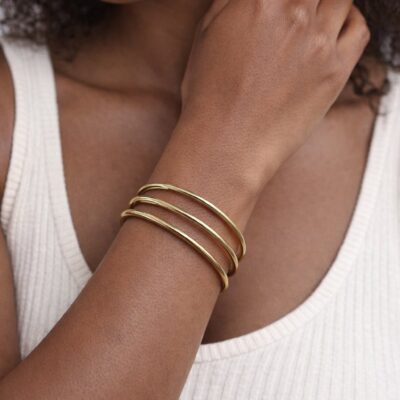 Trois bracelet jonc acier inoxydable